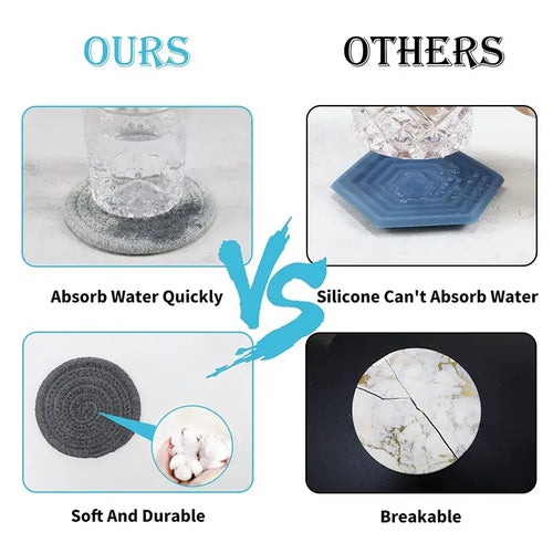 Handmade Braided Drink Coasters – Super Absorbent Set