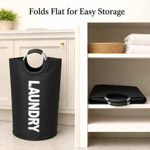 Fabric Heavy Duty Laundry Basket With Aluminum handle