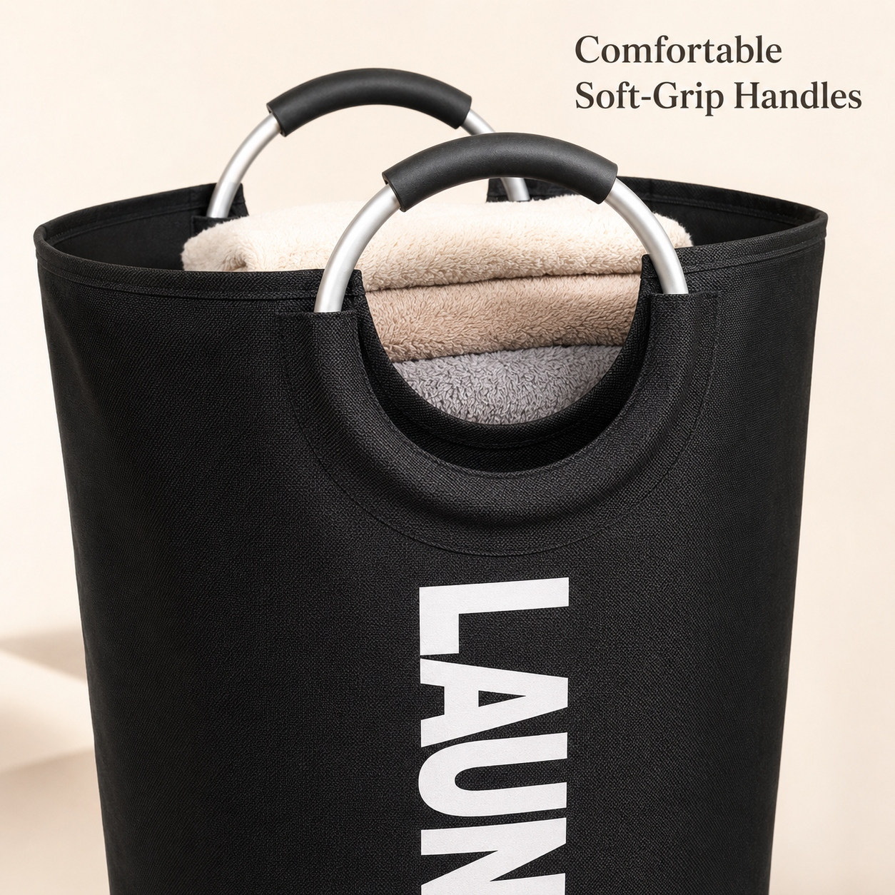Fabric Heavy Duty Laundry Basket With Aluminum handle