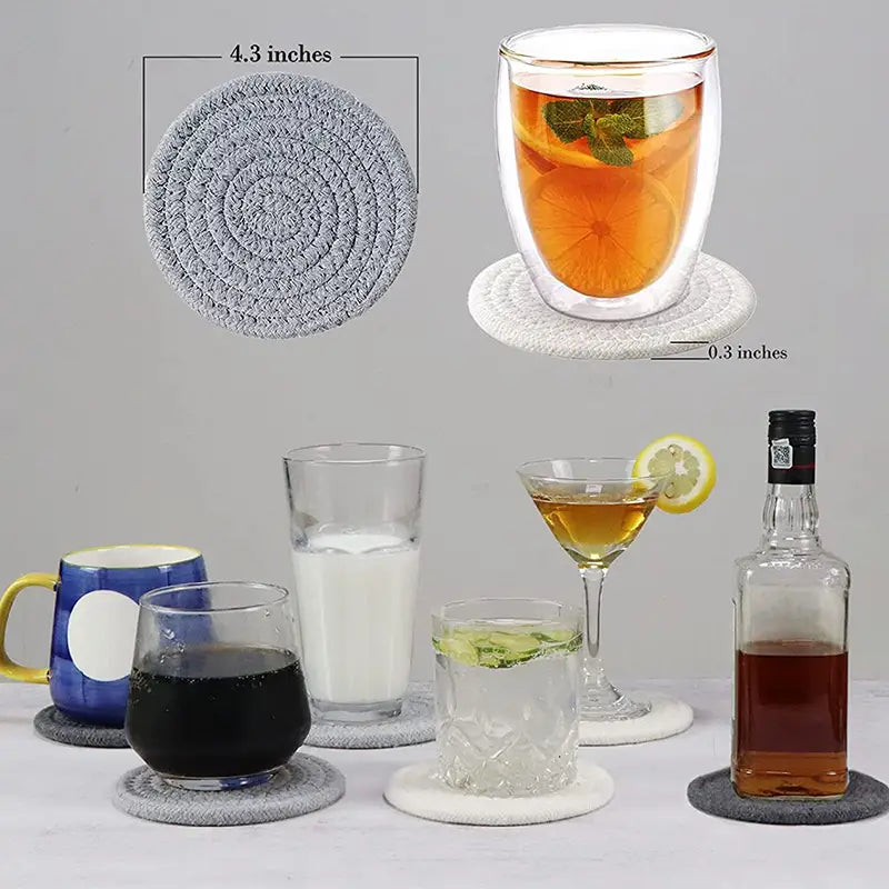 Handmade Braided Drink Coasters – Super Absorbent Set