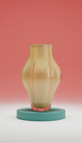 Sculptural Glass Vase Lemon Chiffon