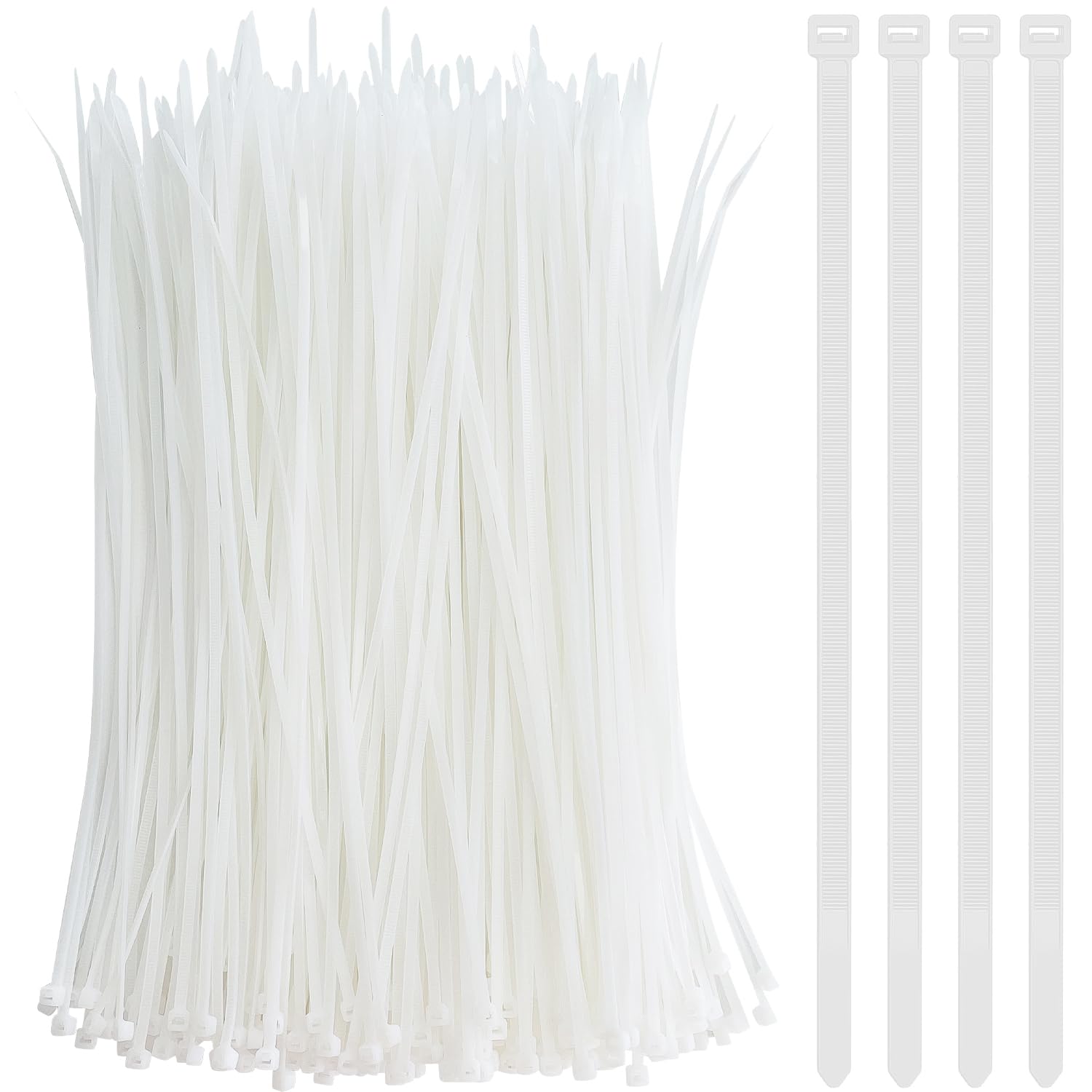 12-Inch Heavy-Duty Black Zip Ties 1000 Pack – 50 LB Self-Locking Nylon Cable Ties for Cable Management, Garden, Automotive & DIY